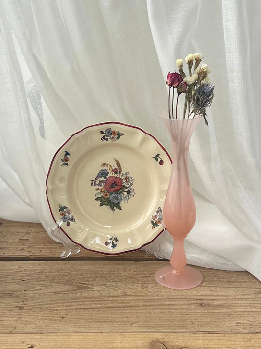 Opaline Glass Soliflore Pink Flower Vase 20cm| オパリンガラス ソリフロー ル ピンク 一輪挿し