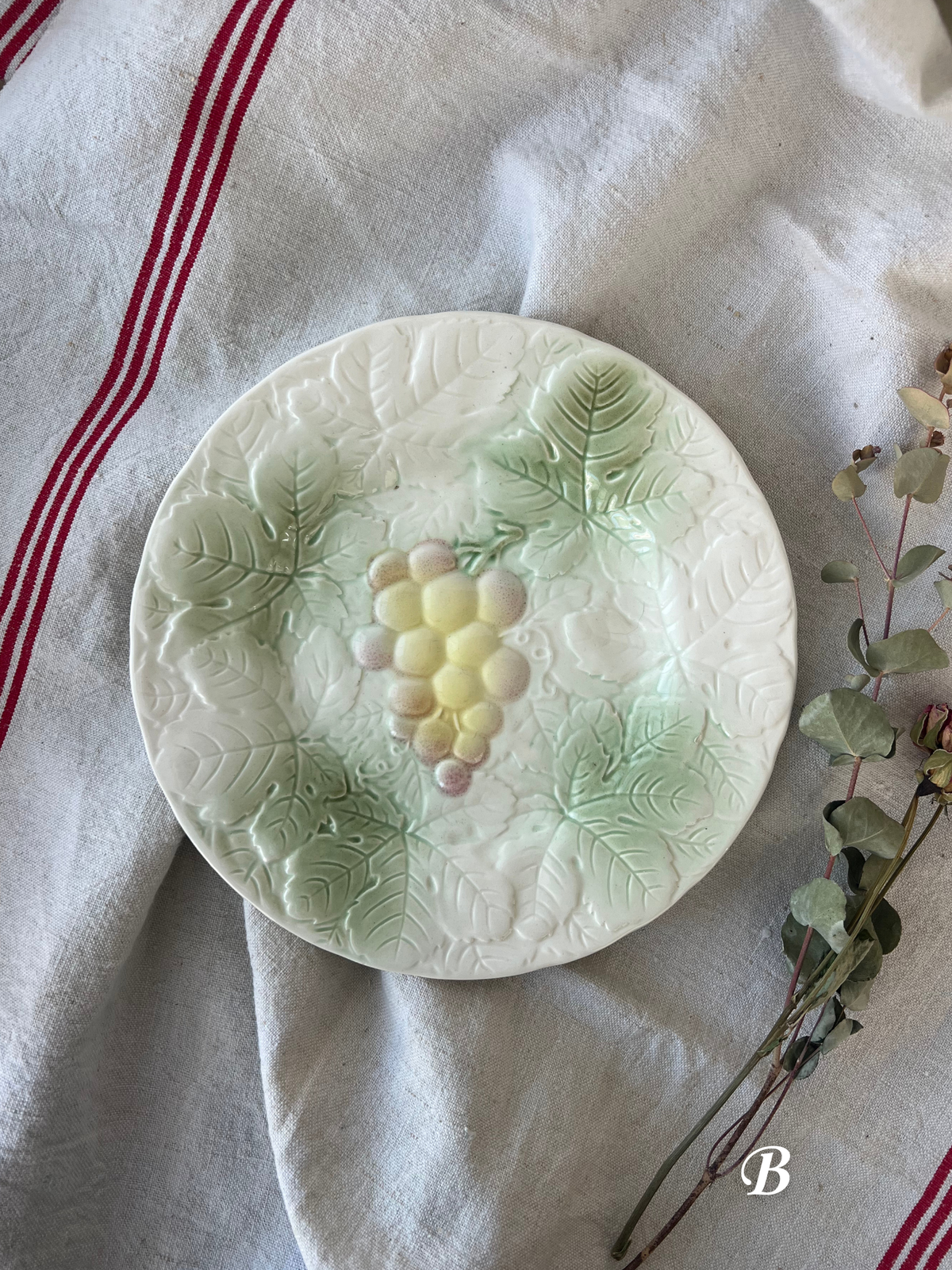 SALINS LES RAISINS Barbotine Dessert Plate 19.8cm｜サラン レ レザン バルボティーヌ