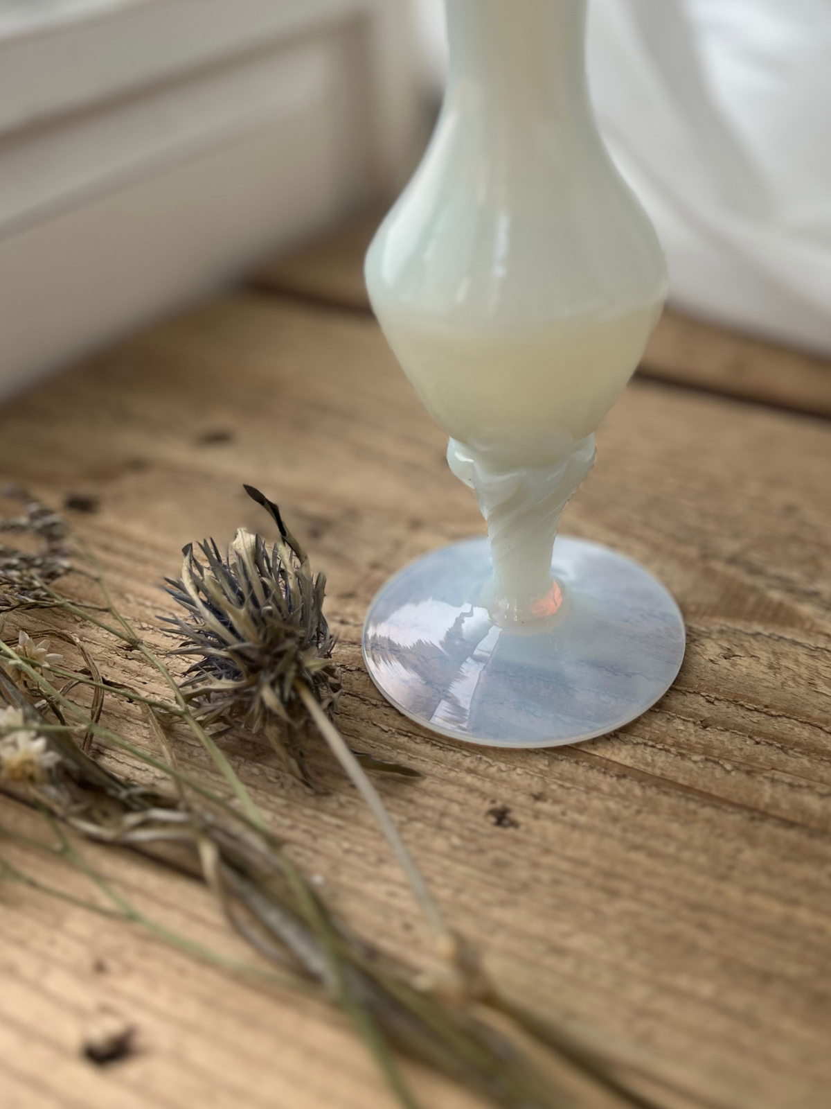 Opaline Glass Soliflore White Flower Vase 18cm｜ オパリンガラス ソリフロー ル ホワイト 一輪挿し