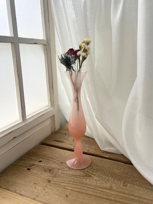 Opaline Glass Soliflore Pink Flower Vase 20cm｜ オパリンガラス ソリフロー ル ピンク 一輪挿し
