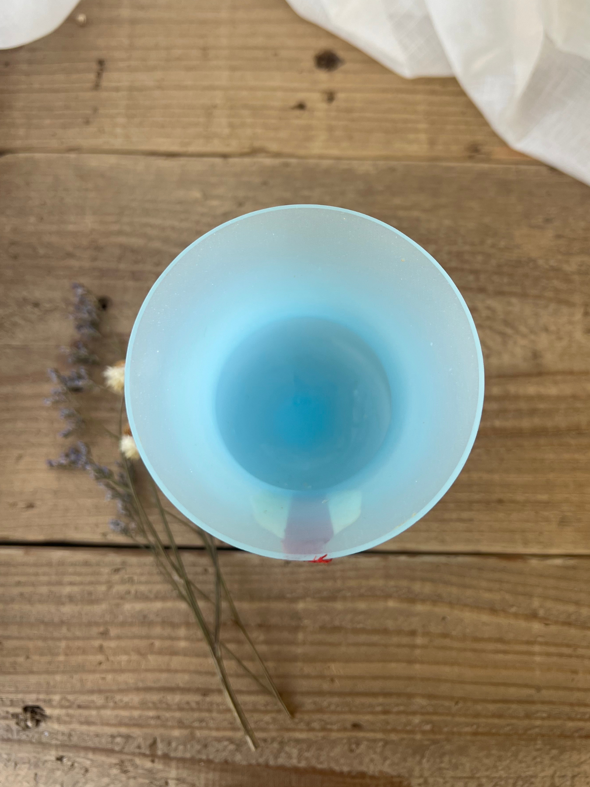 Opaline Glass Blue Flower Vase 16cm｜ オパリンガラス  ブルー 花瓶