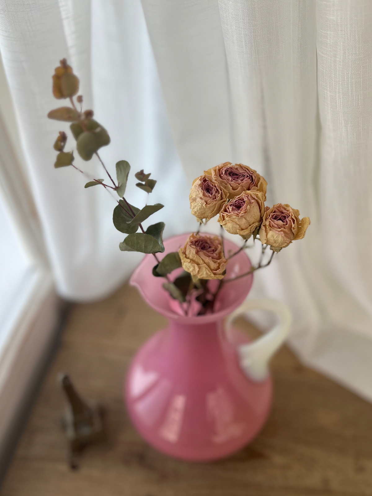 Opaline Glass Pichet Pink Flower Vase 20cm｜ オパリンガラス ピシェ ピンク フラワーベース