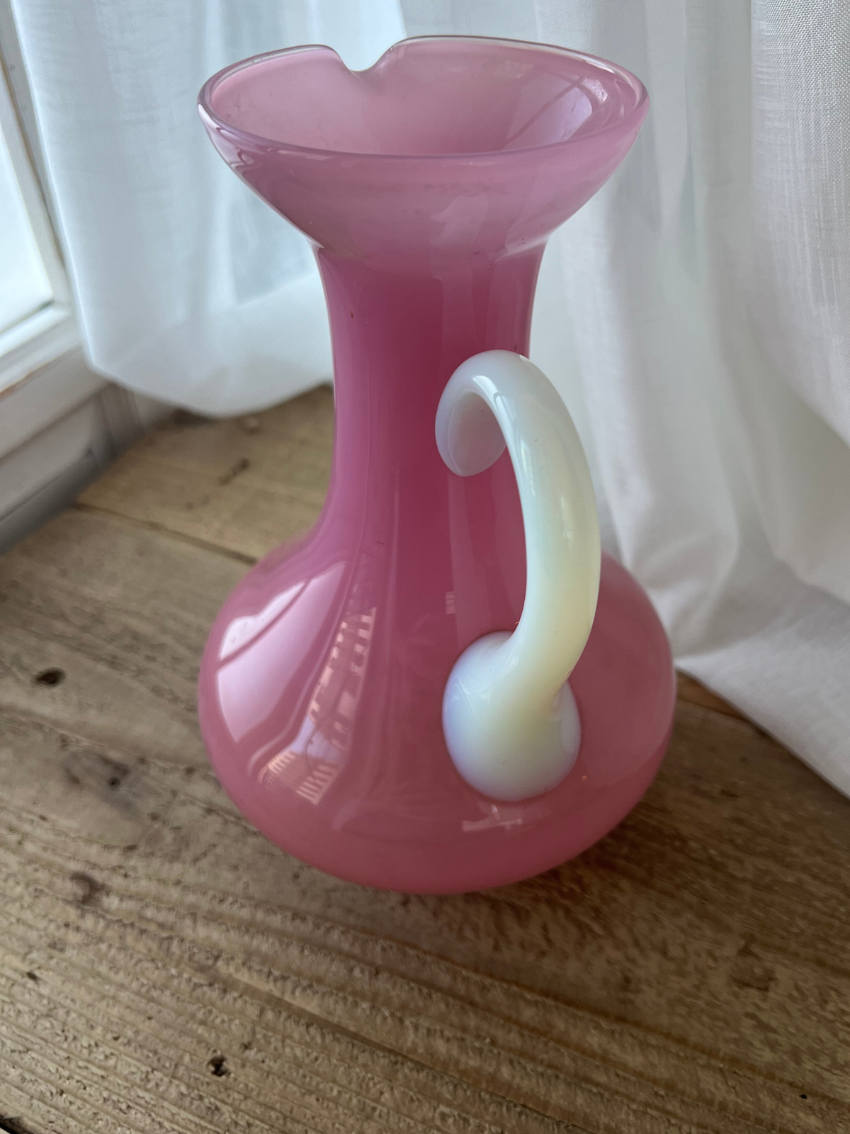 Opaline Glass Pichet Pink Flower Vase 20cm｜ オパリンガラス ピシェ ピンク フラワーベース