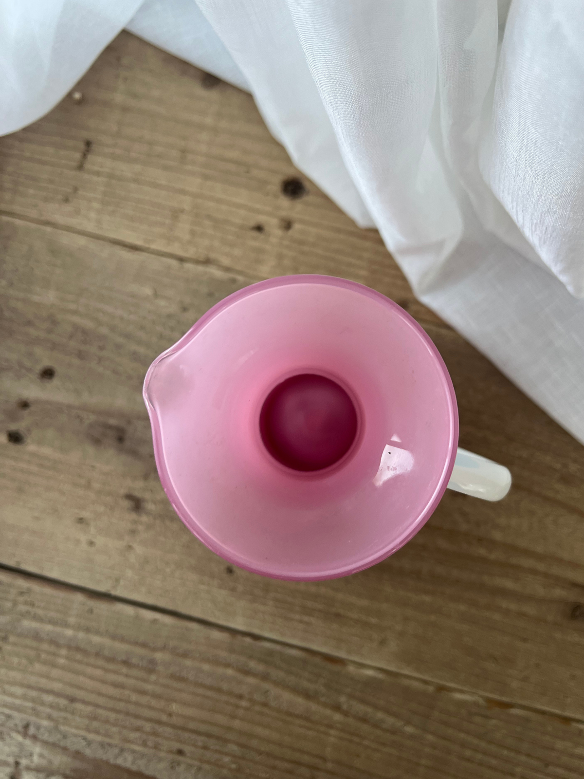 Opaline Glass Pichet Pink Flower Vase 20cm｜ オパリンガラス ピシェ ピンク フラワーベース