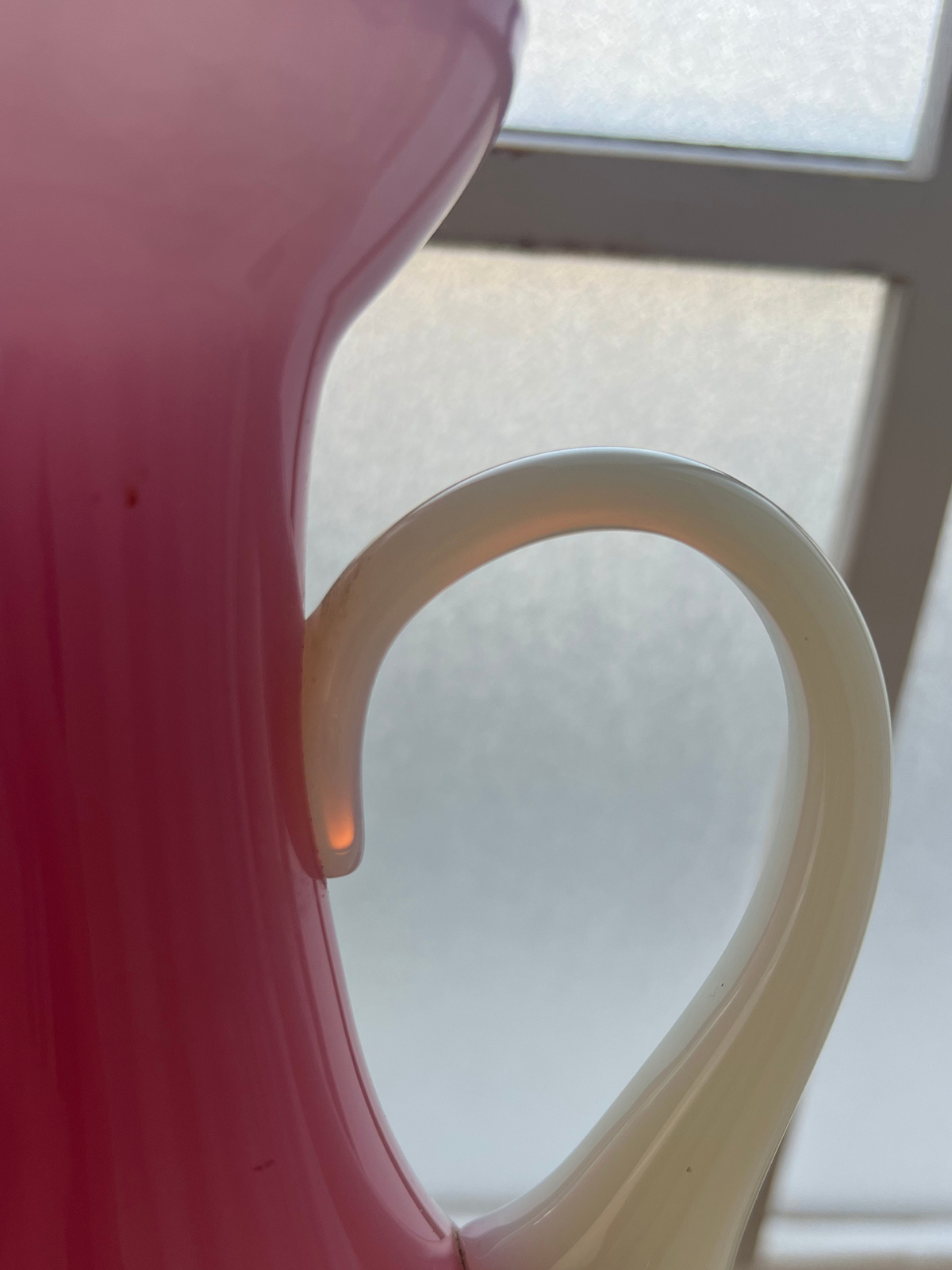 Opaline Glass Pichet Pink Flower Vase 20cm｜ オパリンガラス ピシェ ピンク フラワーベース